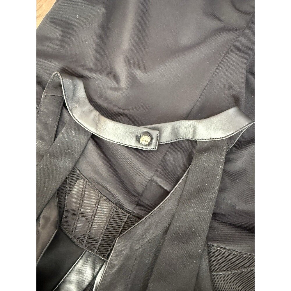 Ark & Co Black Halter Cutout Wide Leg Jumpsuit Faux Leather Trim NWT Small Sexy - Picture 9 of 14